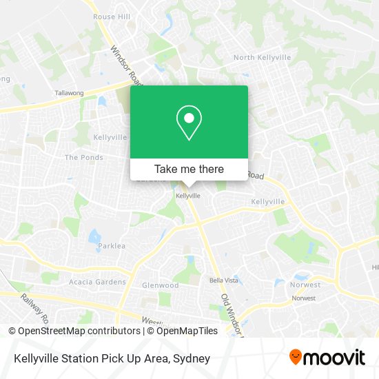 Mapa Kellyville Station Pick Up Area