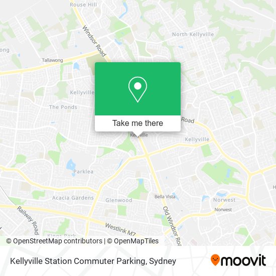 Mapa Kellyville Station Commuter Parking