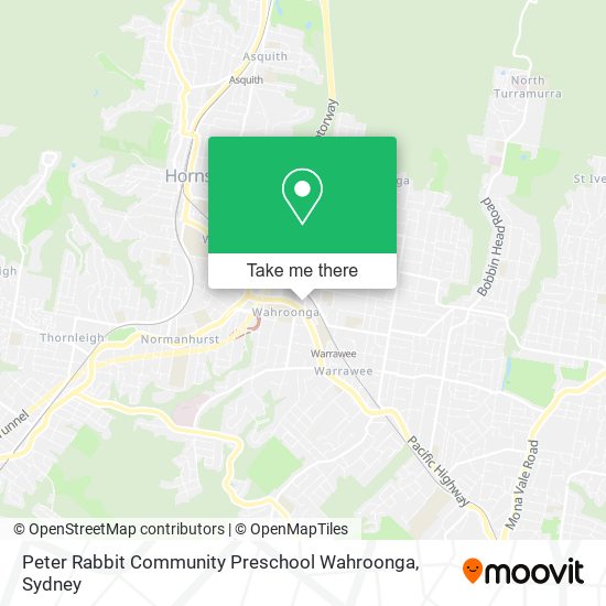 Mapa Peter Rabbit Community Preschool Wahroonga