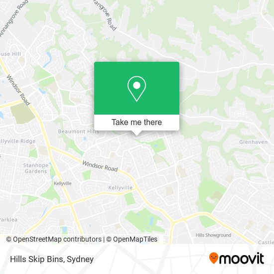 Hills Skip Bins map