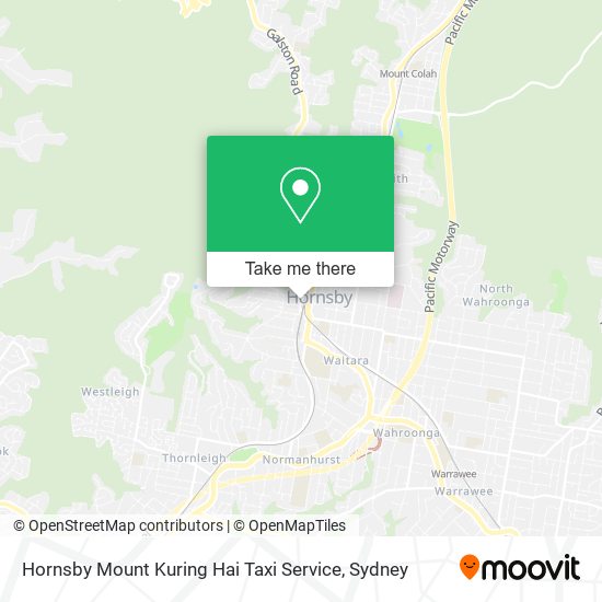 Hornsby Mount Kuring Hai Taxi Service map