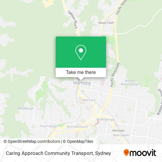 Caring Approach Community Transport map