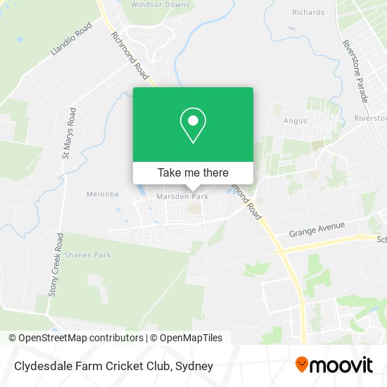 Mapa Clydesdale Farm Cricket Club