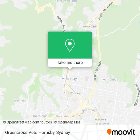 Greencross Vets Hornsby map