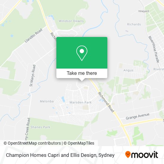 Champion Homes Capri and Ellis Design map