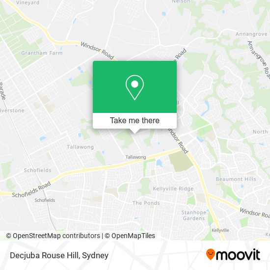 Decjuba Rouse Hill map