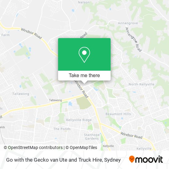 Go with the Gecko van Ute and Truck Hire map