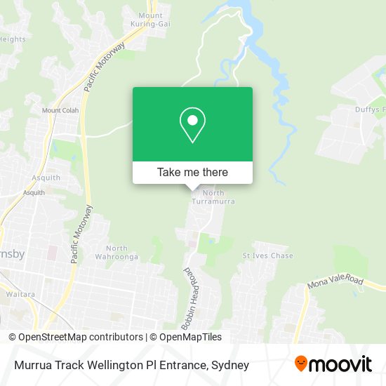 Murrua Track Wellington Pl Entrance map