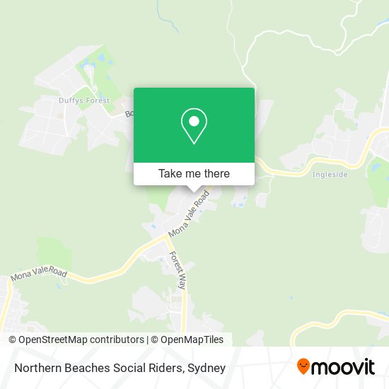 Mapa Northern Beaches Social Riders