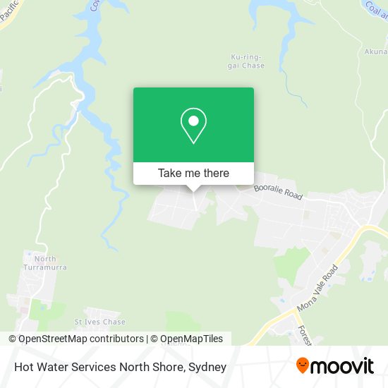 Mapa Hot Water Services North Shore