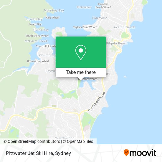 Mapa Pittwater Jet Ski Hire