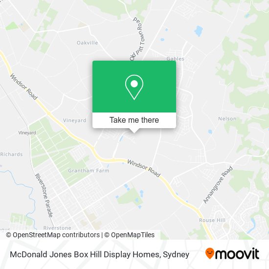 Mapa McDonald Jones Box Hill Display Homes