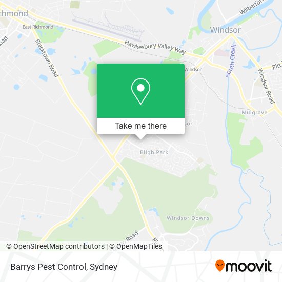 Mapa Barrys Pest Control