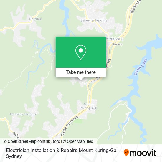 Mapa Electrician Installation & Repairs Mount Kuring-Gai