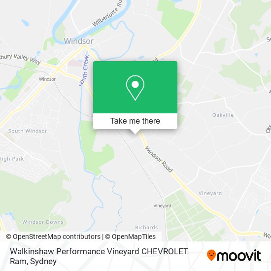 Mapa Walkinshaw Performance Vineyard CHEVROLET Ram