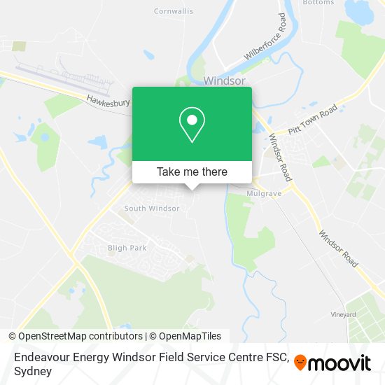 Mapa Endeavour Energy Windsor Field Service Centre FSC