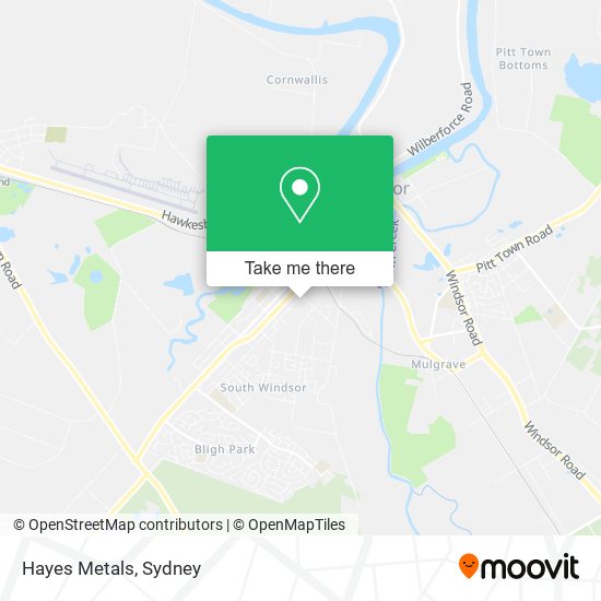 Mapa Hayes Metals