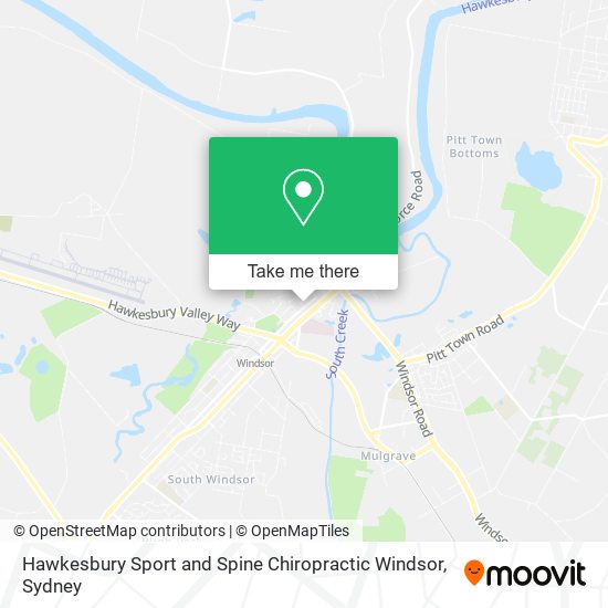 Hawkesbury Sport and Spine Chiropractic Windsor map