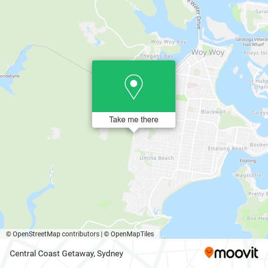 Central Coast Getaway map