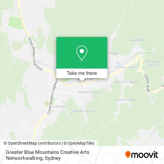 Mapa Greater Blue Mountains Creative Arts Networkwalking