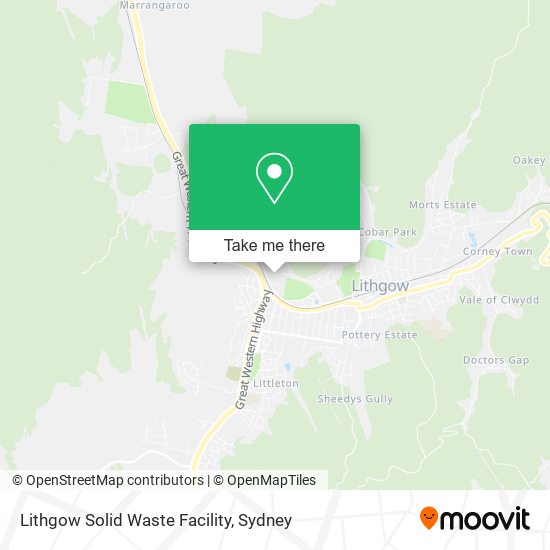 Mapa Lithgow Solid Waste Facility