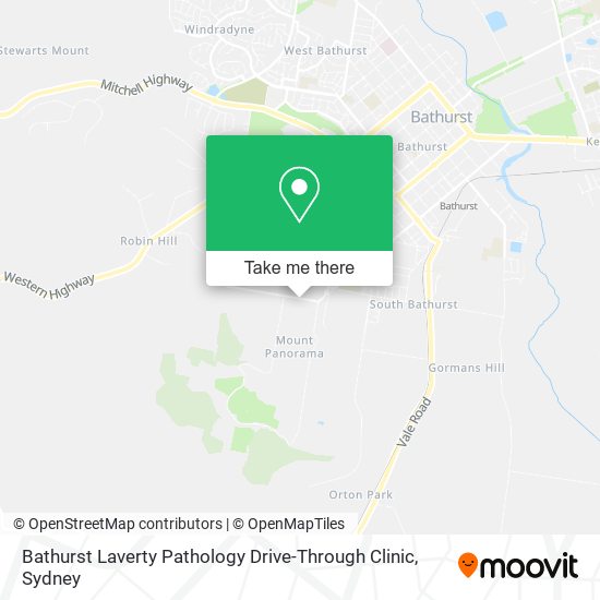 Mapa Bathurst Laverty Pathology Drive-Through Clinic