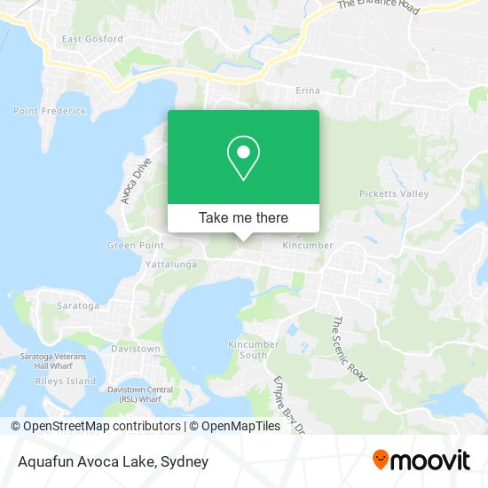 Mapa Aquafun Avoca Lake