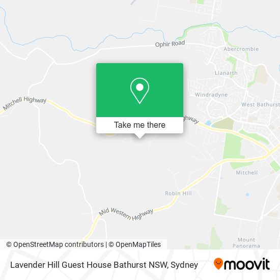 Lavender Hill Guest House Bathurst NSW map