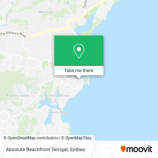 Mapa Absolute Beachfront Terrigal