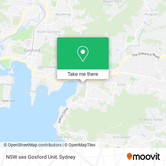 NSW ses Gosford Unit map