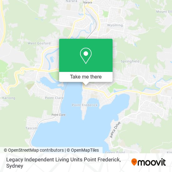 Mapa Legacy Independent Living Units Point Frederick