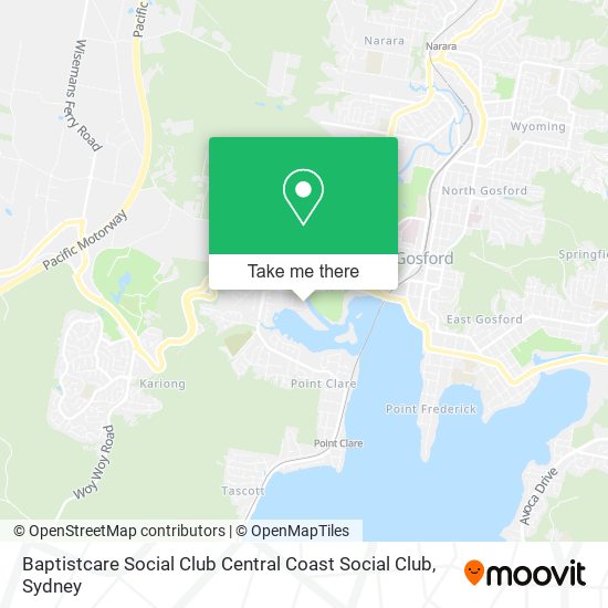 Baptistcare Social Club Central Coast Social Club map