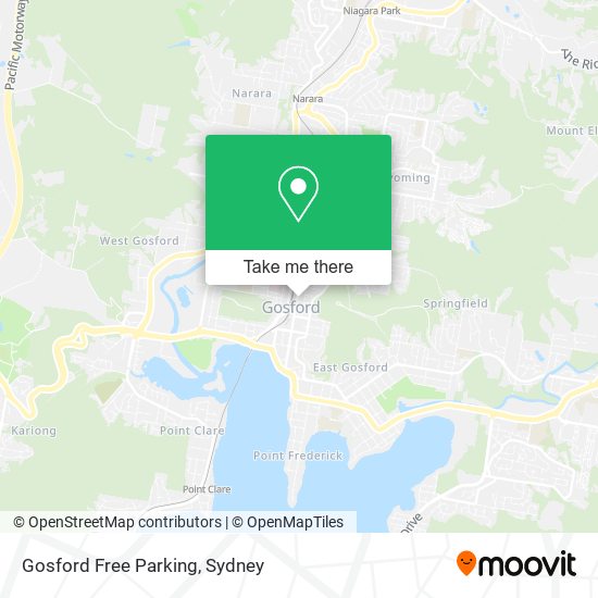 Mapa Gosford Free Parking