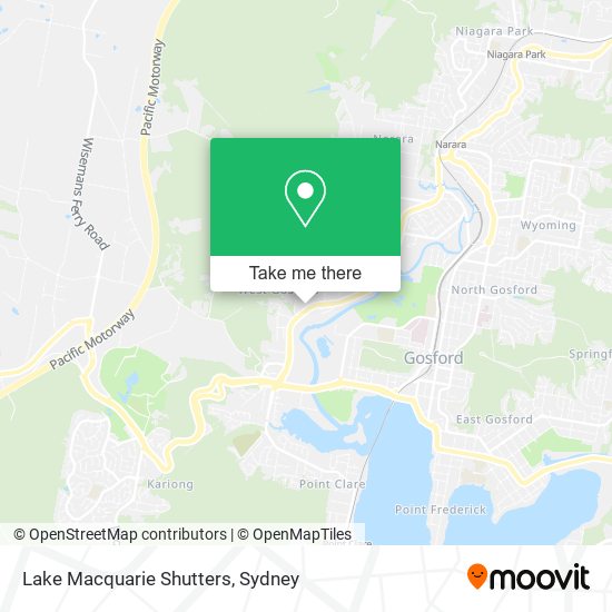 Mapa Lake Macquarie Shutters