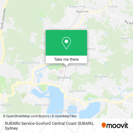 SUBARU Service Gosford Central Coast SUBARU map