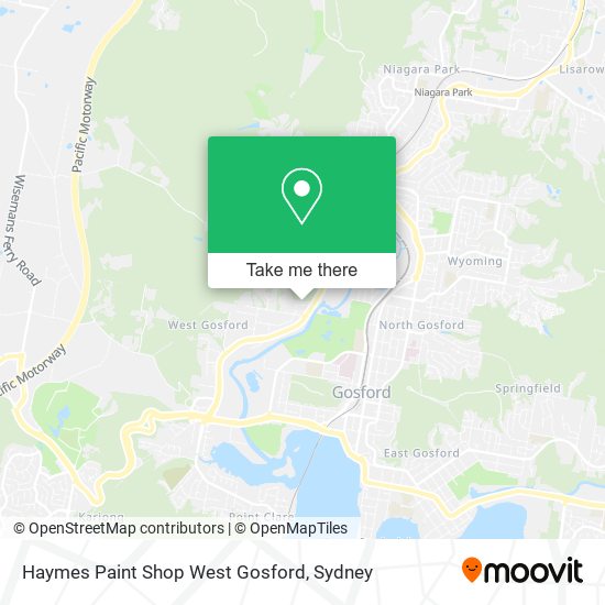 Mapa Haymes Paint Shop West Gosford