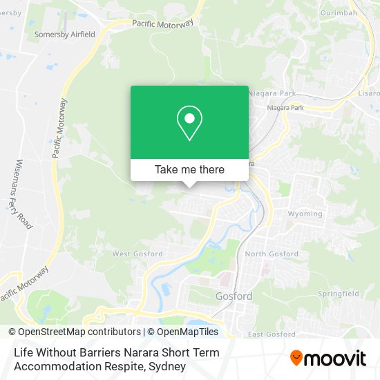 Life Without Barriers Narara Short Term Accommodation Respite map