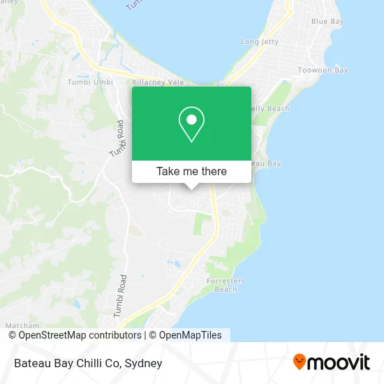 Mapa Bateau Bay Chilli Co