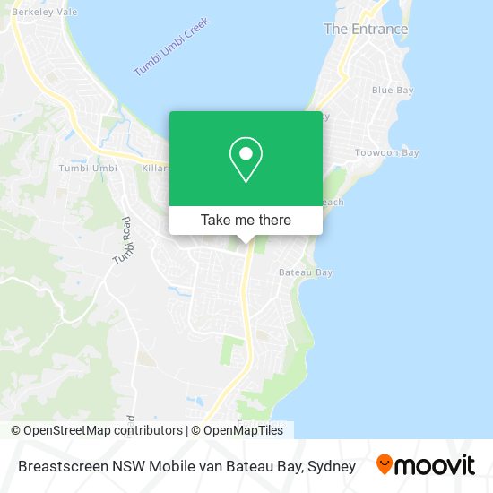 Breastscreen NSW Mobile van Bateau Bay map