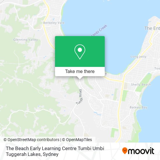 The Beach Early Learning Centre Tumbi Umbi Tuggerah Lakes map