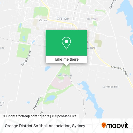 Orange District Softball Association map