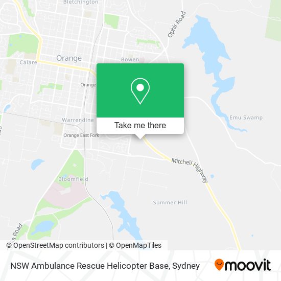 NSW Ambulance Rescue Helicopter Base map