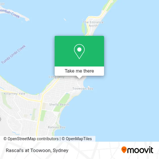 Rascal's at Toowoon map