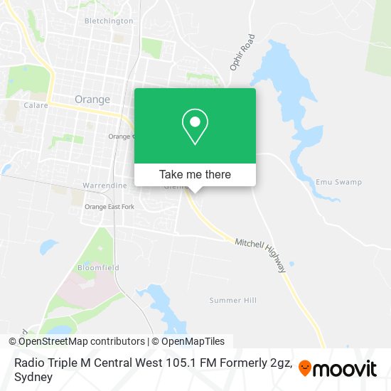 Mapa Radio Triple M Central West 105.1 FM Formerly 2gz