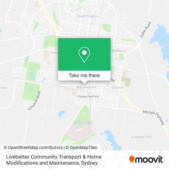 Mapa Livebetter Community Transport & Home Modifications and Maintenance