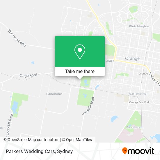 Parkers Wedding Cars map