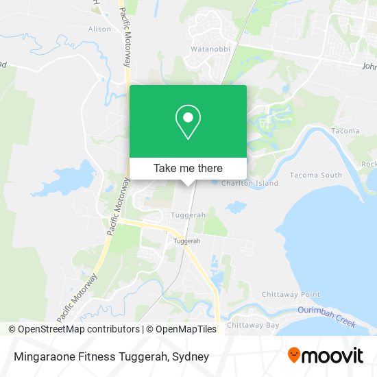 Mingaraone Fitness Tuggerah map