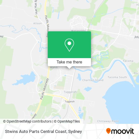 Stwins Auto Parts Central Coast map