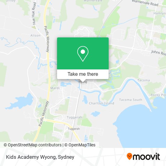 Kids Academy Wyong map