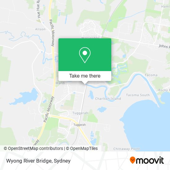 Wyong River Bridge map